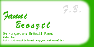 fanni brosztl business card